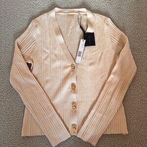 NEW WITH TAG- Elie Tahari Pinkish Cream Cardigan- SIZE MEDIUM